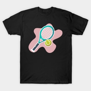 Graphic Tennis Racket And Tennis Ball T-Shirt